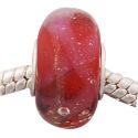 Andante-Stones Edler Silber  Murano Glas Bead Rot mit Goldflckchen