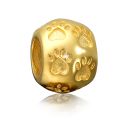 PREMIUM Gold Bead Pfote Sterling Silber 925 Tierpfote