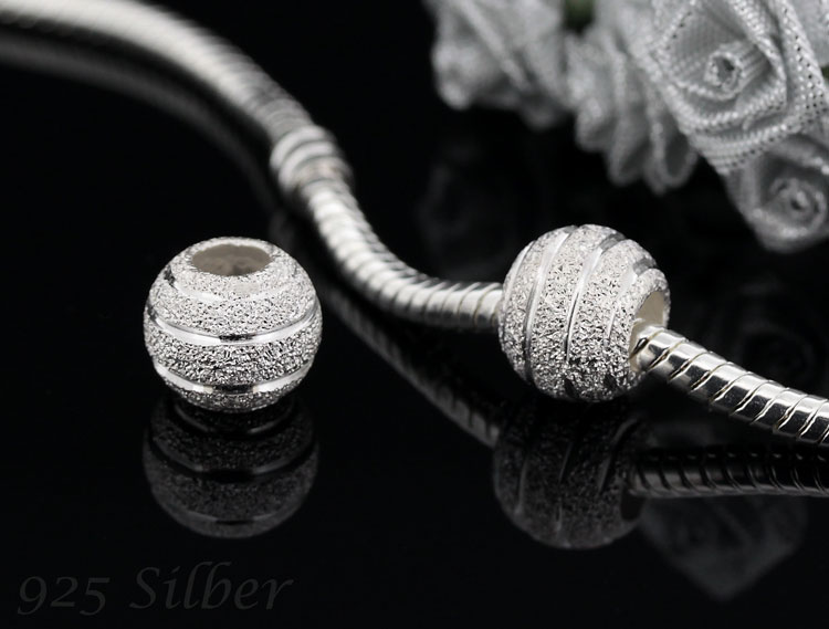 LP Großverkauf Versilbert European Beads glatt Element Charm Anhänger 13x6mm