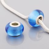 Andante-Stones Edler Silber Glas Murano Bead Element Himmelblau