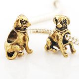 Edler 14K Gold Bead im Sitzender Hund Design