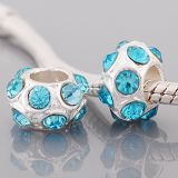 Andante-Stones Edler Silber  Bead mit 12 blauen Glaskristallen