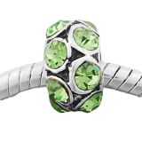 Andante-Stones Edler Silber  Bead mit 12 grnen Glaskristallen