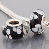 Andante-Stones Edler Silber Murano Glas Bead Schwarz Wei