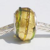 Andante-Stones Edler Silber Murano Glas Bead Gold Grn