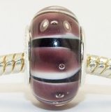 Andante-Stones Edler Silber  Murano Glas Bead Schwarz Braun Wei