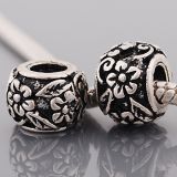 Andante-Stones Edler Silber  Bead mit Blumen und Bltter