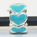 Andante-Stones Edler Silber  Bead mit 7 blauen Herzen