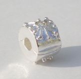 Andante-Stones Edler Silber  Bead Clip Stopper Zirkonia Wei