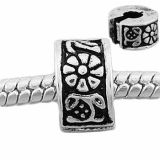 Andante-Stones Edler Silber  Bead Clip Stopper mit Gnseblmchen Gravur