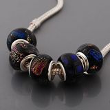 Andante-Stones Edler Silber  Murano Dichroitischer Glas Bead Dichroic