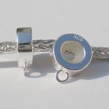 Original Massiv 925 Silber Bead Stopper Clip mit Ring für Dangle Beads