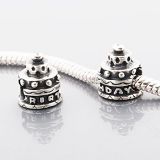 Original Massiv 925 Sterling Silber Bead Geburtstagstorte 