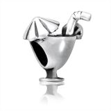 Original Massiv 925 Sterling Silber Bead Cocktail Glas Design