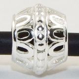 Original Massiv 925 Sterling Silber Bead verzierte Kolumne