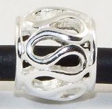 Original Massiv 925 Sterling Silber Bead Kolumne Tropfen Verzierung