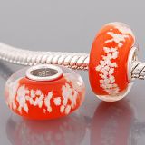 Original Massiv 925 Sterling Silber Murano Glass Bead Nachtleuchtend