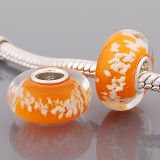 Original Massiv 925 Sterling Silber Murano Glass Bead Nachtleuchtend