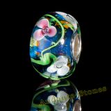 Original Massiv 925 Sterling Silber Glas SEALIFE Bead Blau Rosa Blten