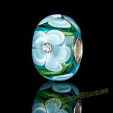 Original Massiv 925 Sterling Silber Glas SEALIFE Bead Trkis Zirkonia