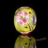 Original Massiv 925 Sterling Silber Glas SEALIFE Bead Apfelgrn Rosa