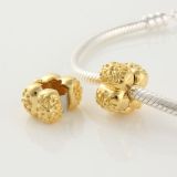 Original Massiv 925 Silber Gold Bead Clip Stopper Element Blumen