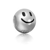 Original Massiv 925 Sterling Silber Bead Smiley