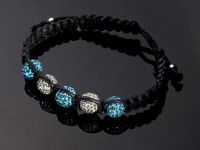 Glamourses SHAMBALA Armband SWAROVSKI Elemente 16-22 cm Trkis-Wei