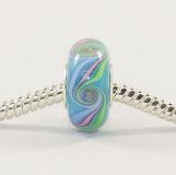 Original Massiv 925 Sterling Silber Murano Glas Bead Pastell Farben