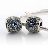 Original Massiv 925 Sterling Silber Kristall Bead Pav mit CZ Zirkonia