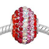 Original Massiv 925 Sterling Silber Kristall Bead BIG SIZE Rosa