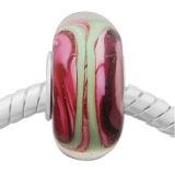 Andante-Stones Edler Silber  Murano Glas Bead Rosa Weiss Grn