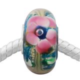 Andante-Stones Edler Silber  Murano Glas Bead Trkis Rosa Grn Blten Bltter