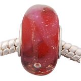 Andante-Stones Edler Silber  Murano Glas Bead Rot mit Goldflckchen