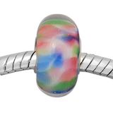 Andante-Stones Edler Silber  Murano Glas Bead Weiss mit Pastell Farben