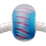 Andante-Stones Edler Silber  Murano Glas Bead Azur Blau Rosa Weiss Spiralen