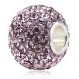 Original Massiv 925 Silber Kristall Bead AMETHYST HELL Ketten Anhnger