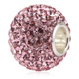 Original Massiv 925 Silber Kristall Bead ROSE Ketten Anhnger