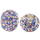 Original Massiv 925 Silber Kristall Bead ROSA BLAU GELB Ketten Anhänger