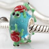 Original Massiv 925 Silber Murano Glas Bead TIERWELT 