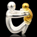 Original Massiv 925 Sterling Silber Gold Bead 