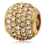 Edler 24K Gold Bead Pav mit weien Zirkoniasteinen