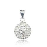 Original Massiv 925 Silber Bead KETTEN ANHÄNGER (12 mm) Weiß