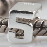 Original Massiv 925 Sterling Silber Bead ZAHL 