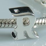 Original Massiv 925 Sterling Silber Bead ALPHABET 