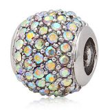 Andante-Stones Edler Silber Kristall Bead Pav mit funkelnden AB-Kristallsteinen