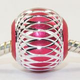 Andante-Stones Edler Silber Bead (Pink) mit silberner Verzierung