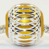 Andante-Stones Edler Silber Bead (Gelb) mit silberner Verzierung