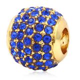 Edler 24K Gold Bead Pav mit funkelnden Zirkoniasteinen (Saphir)