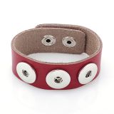 Andante Leder ARMBAND fr Chunks Click-Buttons (18-22 cm) Rot